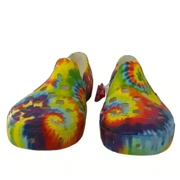Vans Tie Dye Rubber Slip on Trek Shoes Men's Size 10 Colorful Multicolor - Picture 2 of 7